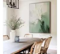 HIPWST Light Green Textured Painting 3D Textured Green Oil Painting Abstract canvas Wall Art For Living Room decor 60x80cm Frameless