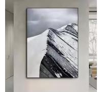 HIPWST Mountain Oil Painting Abstract Mountain Painting Off White Abstract Painting Textured Artwork print on canvas 50x70cm Frameless