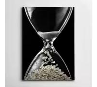 HIPWST Póster de pared motivacional Time is Money e impresión de arte de pared en lienzo Dólar en decoración de oficina con reloj de arena 50x70cm sin marco