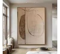 HIPWST Wabi-Sabi cuadro en lienzo arte de pared grande marrón minimalista marrón abstracto pintura en lienzo decoración de pared 20x30cm sin marco