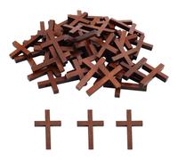 Hipzeepo 100 Mini Cruces de Madera para Oraciones de Bolsillo, Manualidades, Pequeños Colgantes, Rellenos para Huevos de Pascua, Regalos Cristianos.