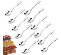 Hipzeepo 12 Cucharas Pequeñas de 9 cm para, Sal, Azúcar y Miel. Cucharas de Acero Inoxidable de Tamaño Mini para Condimentos.