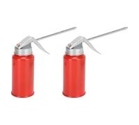 Hipzeepo 2 Latas de Aceite Portátiles Rojas de 200 Ml con Bomba Manual, Pulverizador de Lubricación, Aplicador de Aceite Tipo Prensa para Coche, Bicicleta y Motor.