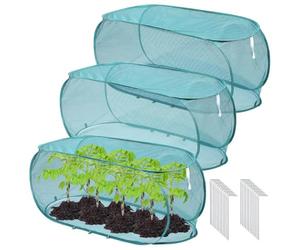 Hipzeepo 3 Cubiertas de para Plantas de Jardín de 99 X 40 X 45 cm con 24 Clavos de Protector de Red para Plantas.