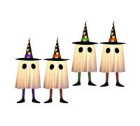 Hipzeepo 4 Fantasmas Colgantes de Halloween para Exteriores con Sombrero de para Patio, Jardín y Árbol.