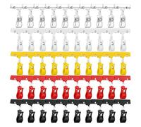 Hipzeepo 50 Piezas de Clips de Plástico para Sujetar Carteles, 5 Colores, Soporte de Etiqueta de Precio de Comercialización Giratorio para Carteles de Precios de Plástico