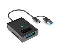 Hipzeepo Adaptador Convertidor de Disco Duro SSD USB 3.1 A M.2 NVMe NGFF de 10 Gbps, Carcasa Externa para Lector de Tarjetas SD/TF Tipo A+C