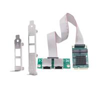 Hipzeepo Adaptador de Red Gigabit Ethernet Mini PCIE A RJ45 de Dos Puertos I350-AM2, Tarjeta de Red de Servidor con Cable de 2 Puertos, Tipo Integrado.