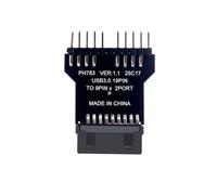 Hipzeepo Adaptador Divisor de Cabezal USB 2.0 de 9 Pines, Extensión de 1 A 2 para Placa Base, Conectores de Concentrador USB Dual para Ventiladores RGB.