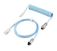 Hipzeepo Cable en Espiral Adaptador de Teclado Mecánico USB Tipo C para Cargar Teléfonos, Cable Conector de Aviación para PC de Escritorio, Color