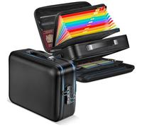 Hipzeepo Caja Ignífuga para Documentos con Doble, Carcasa Rígida, Impermeable, Ignífuga, con Candado y Carpeta para Documentos de Oficina en Casa.