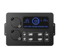 Hipzeepo Centro de Control Portátil con Adaptador de Luces LED Mini Power Box con Luces LED 100W para Vehículos Recreativos, Barcos Display Power Box 12V A