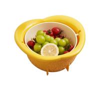 Hipzeepo Cesta de Drenaje con Forma de Fruta. Ideal para Almacenar en la Cocina, Se Mantiene en Posición Vertical y la Acumulación de Agua. Amarilla.