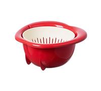 Hipzeepo Cesta de Drenaje en Forma de Fruta, Soporte de Almacenamiento de Cocina Que Se Mantiene en Pie y Previene la Acumulación de Agua. Roja.