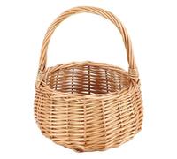 Hipzeepo Cesta de Mimbre para Picnic con Asa, Cesta de Mimbre para Niña de Las Flores, Ideal para Bodas, Decoración de Jardín y Hogar. Cesta de Mimbre para Guardar Cosas.