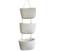 Hipzeepo Cesta Tejida de Pared para el Hogar, Cesta Colgante de Almacenamiento de, Diseño de Pared, Ecológica, Color Roto-3