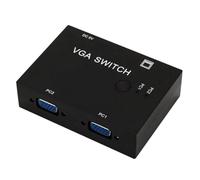Hipzeepo Conmutador VGA 2 en 1 con Salida, Convertidor de Vídeo, Conmutador VGA de 2 Puertos, Cable VGA, Conmutadores KVM para PC, Monitor, Proyector, Pantalla, Portátil.