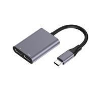 Hipzeepo Hubs de Acoplamiento 2 en 1 para Gafas de Realidad Aumentada (RA) con Carga Rápida PD y Dos Interfaces USB para Teléfonos Inteligentes y Tabletas, Color Gris.