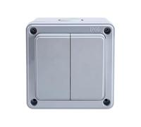 Hipzeepo Interruptor de Pared Exterior con Pulsador Resistente A la Intemperie IP66, 16 A, para Jardín, Patio y Exterior, 2 Unidades