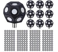 Hipzeepo Juego de 10 Marcadores Multiángulo, 4 Hojas de 200 Puntos de 6 Mm, Marcadores para Escáner 3D, Pegatinas de Puntos, Plataforma Giratoria para Escaneo 3D.