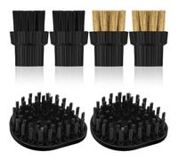 Hipzeepo Juego de 6 Cabezales de Cepillo para Limpiadora A Vapor M8, Accesorios para Limpiadora A Vapor, Cabezales de Cepillo de Latón, Juego de Accesorios de Repuesto para Mopa de Nailon