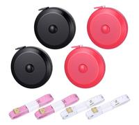 Hipzeepo Juego de 8 Cintas Métricas Retráctiles con Regla de Costura para Tela, 60 Pulgadas, Plegables, Suaves y Retráctiles, para Cuerpo y Telas