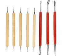 Hipzeepo Juego de 8 Herramientas de Manualidades, Kit de Estiletes de Tallado DIY, Bolígrafo de Embosado de Doble Cabeza con de Madera, Conjunto de Bolígrafos de Taladrado para Estampado.