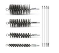 Hipzeepo Juego de Cepillos para Limpieza de Tuberías de 50 Pulgadas con Cerdas de Acero Inoxidable, Cepillo de Alambre con Varillas Flexibles, para Autopartes, y Tubos.
