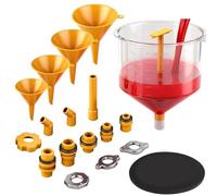 Hipzeepo Kit de Embudo de Refrigerante Sin Derrames de 19 Piezas, Conjunto de Embudos para Radiador, Purgador de Radiador A Prueba de Derrames.