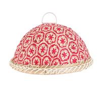 Hipzeepo Mantel Redondo de Ratán Tejido A Mano, para Mesa de Comedor, de Frutas, Cesta de Pan, A Prueba de Insectos, para Restos de Fruta y Arroz, Color Rojo