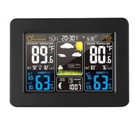 Hipzeepo Medidor de Temperatura y Humedad Inalámbrico con Pantalla LCD, Reloj Meteorológico de Pared, Estación Meteorológica Doméstica, Pantalla Grande A Color