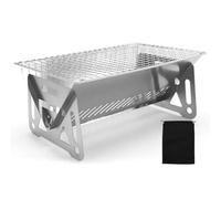 Hipzeepo Mini Parrilla de Barbacoa Estufa de Carbón Portátil Parrilla Plegable para Camping Herramientas para Picnics y Camping Al Aire Libre L