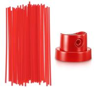 Hipzeepo Pajitas de Extensión de Repuesto para Latas de Aerosol, Boquillas de Pintura en Aerosol de Plástico Rojo - Juego de 50 Piezas para Pulverizador