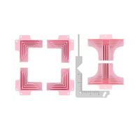 Hipzeepo Paquete de 7 Guías de Esquinas para Cajas de Aglomerado, con Guía 5 en 1 para Tapas de Libros, Herramienta de Encuadernación Metálica para Hacer Cajas, Color Rosa.