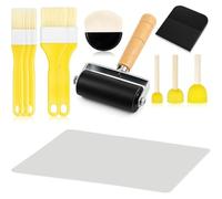 Hipzeepo Pincel de Espuma, Rodillo de Goma, Pincel Semicircular: Juego de Herramientas Esenciales para Decoupage (12 Piezas) para Manualidades.