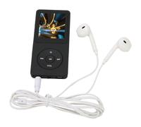 Hipzeepo Reproductor de Música Portátil con Capacidad de Grabación de 64 GB, Ampliable, MP3 y MP4, Pantalla de 1,8 Pulgadas, 30 Horas de Reproducción para Viajes, Color Negro.