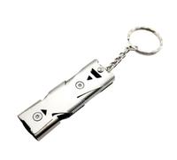 Hipzeepo Silbato de Acero Inoxidable de Doble Tubo para Emergencias, Salvavidas, de Silbato SOS para Supervivencia, Senderismo, Acampada Al Aire Libre, B