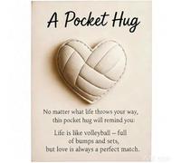 Hipzeepo Tarjeta con Poema de Abrazo de Bolsillo, Diseño de Voleibol de Bolsillo, Forma de Corazón, Recuerdo Motivacional, Tarjetas de Aliento Portátiles