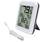 Hipzeepo Termómetro Digital Higrómetro para Interiores y Exteriores, Pronóstico del Tiempo, Reloj de Mesa Electrónico Inalámbrico, Temperatura.