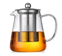 Hipzeepo Tetera de Vidrio Resistente Al con Tetera de Acero Inoxidable, Tetera con Infusor, Tetera Puer Oolong de 1300 Ml.