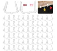 HIQE-FL Luces Clips,60 Piezas Clips Tira Led Grapas Tira Led Clips,Ganchos para Colgar Luces de Navidad,Ganchos para Canalones,Clips de Luz,para Colgar Luces en Exteriores Clips