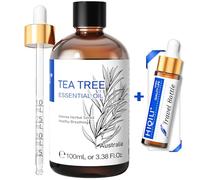 HIQILI Aceite Arbol Del Te 100ml, 100% Natural Puro, para Piel, Cabello, Uñas, Difusore, se Puede Añadir Champú, al gel de Ducha y a los Spray