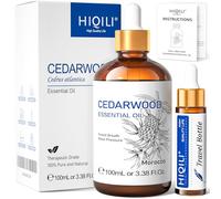 HIQILI Aceite Esencial de Cedro 100 ML, 100% Natural Grado Terapéutico, Gotero de Vidrio Premium, para el Cuidado del Cabello y la Piel, Fabricación de Jabón, Añadir a Difusores, Sprays