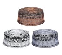 HIQIU 3 piezas Sombrero musulmán Oración Islam Hombres - Gorro musulmán Bordado Gorro árabe Sombrero de Oración Musulmán Gorra de Oración, A-3pc, Talla única