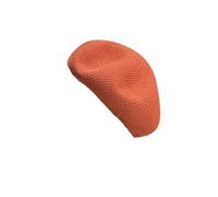 HIQIU Mujer Primavera Verano Delgado Transpirable Boina Sombrero Artista Pintor Sombrero Boina Casual Gorro, naranja, M
