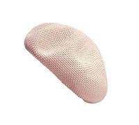 HIQIU Mujer Primavera Verano Delgado Transpirable Boina Sombrero Artista Pintor Sombrero Boina Casual Gorro, beige, M
