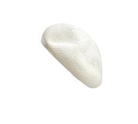 HIQIU Mujer Primavera Verano Delgado Transpirable Boina Sombrero Artista Pintor Sombrero Boina Casual Gorro, Blanco, M