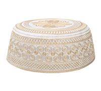 HIQIU Sombrero de oración islámica musulmana Kufi árabe sombrero indio gorro gorro bordado plano sombrero de oración, amarillo, 56-58