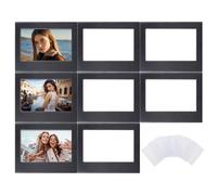 HIQYIN Paquete de 8 marcos magnéticos para fotos de película WIDE EVO/400/300/210, marcos magnéticos para nevera de 4,25 x 3,38 pulgadas - Marcos para fotos de película Instax WIDE - Negro