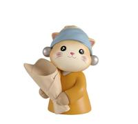 HIRAIDAI Estatua Adorno Artístico De Gato con Florero (22X19X15,6CM), Ideal para Sala De Estar Y Vitrina De Vinos - Perla